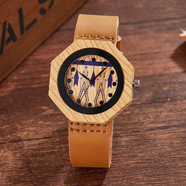 Unique Irregular Imitation Wooden Watch